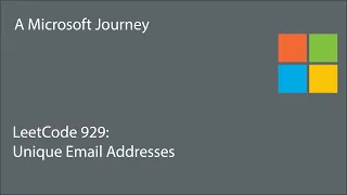 LeetCode 929 - Unique Email Addresses A Microsoft Journey