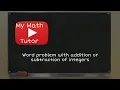 ALEKS Word problem with addition or subtraction of integers