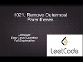 1021 Remove Outermost Parentheses Leetcode Easy Level Questions Complete Playlist Solution in py