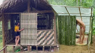 TIMELAPSE Young Girl Designs And Builds A Beautiful Bamboo House In The Forest Start To Finish 