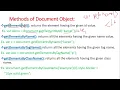 Method of Document Object DOM Methods JavaScript Tutorial in Hindi Part 43