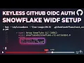Keyless Github OIDC Auth Snowflake WIDF Setup