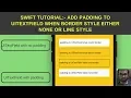 Swift Tutorial - Add padding to UITextField when Border style either set to none or line style