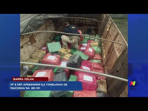 Barra Velha: PF e PRF apreendem 6,5 toneladas de maconha na BR-101