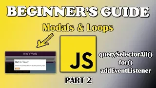 JavaScript Tutorial Modals Loops Part 2