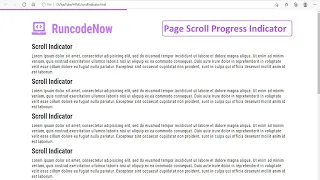 Page Scroll Progress Indicator Using HTML CSS Javascript Scroll Indicator in JS RuncodeNow