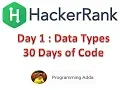 HackerRank Day 1 Data Types Java in Hindi