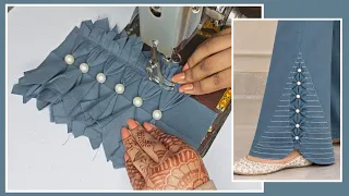 Amazing pattern trouser design with moti // stylish modern trouser design// trouser design  