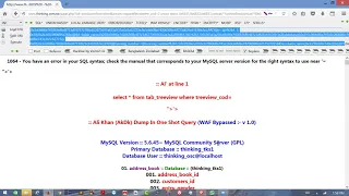 1064 - You have an error in your SQL syntax fix by