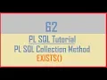 Tutorial 62 PL SQL Collection Method EXISTS