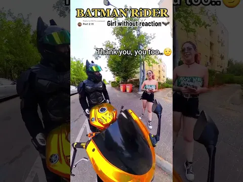 Part3?🤔 Batman Rider rizz Girl without reaction 🦇🖤 #bikertok #bikerlife