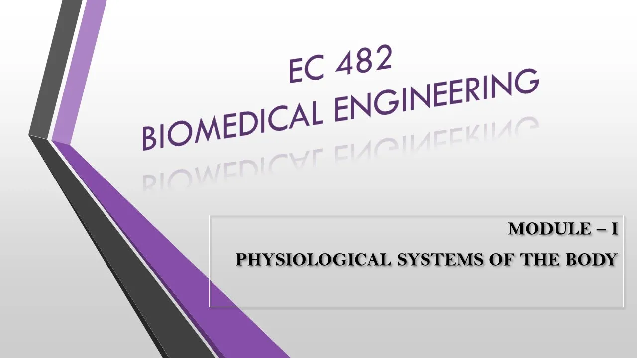 PHYSIOLOGICAL SYSTEMS OF THE BODY | EC482 | EC365 | BIOMEDICAL ENGINEERING | MODULE 1