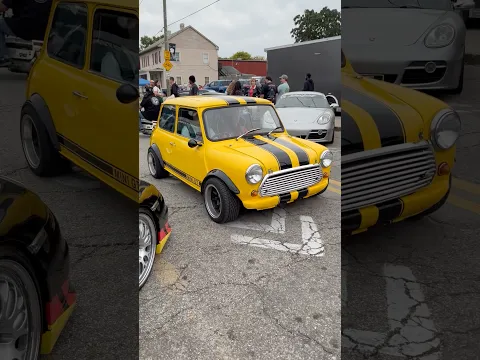 Classsic Mini Driving Into Car Show