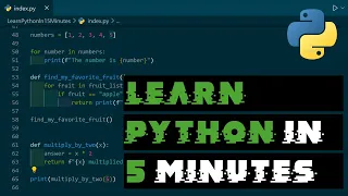 Learn Python In 5 Minutes Intro To Python Programming