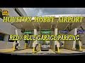 Red Blue Garage Parking at Hobby Airport Texas Driving through I-45 North Houston 4K