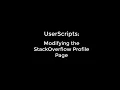 UserScripts How Many of Your StackOverflow Answers are to Your OWN Questions