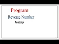 Reverse Number program in Javascript in hindi Javascript