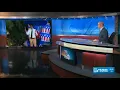 A downpour disrupts the 10pm weathercast