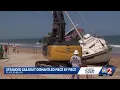 42K stranded sailboat removal underway in Flagler Beach