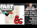 Making a D D Fast Character