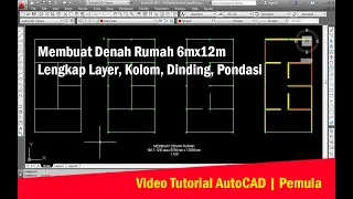 Download Membuat Denah Rumah Ukuran 6mx12m Lengkap dengan Layer, Kolom, Dinding, AS Pemula | Part 1 MP3