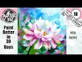 Loose Pink Peony Easy Acrylic Tutorial Step by Step Day 18