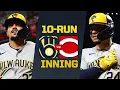 FULL INNING Brewers score 10 TIMES in the 9th inning Homers from Adames and Contreras