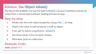 How to Access and Display Nested Object Values in JavaScript Without Knowing Property Names