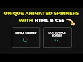 Unique Animated Loading Spinner with HTML CSS CSS Animation Tutorial