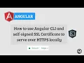 How to use Angular CLI and self-signed SSL Certificate to serve over HTTPS in localhost