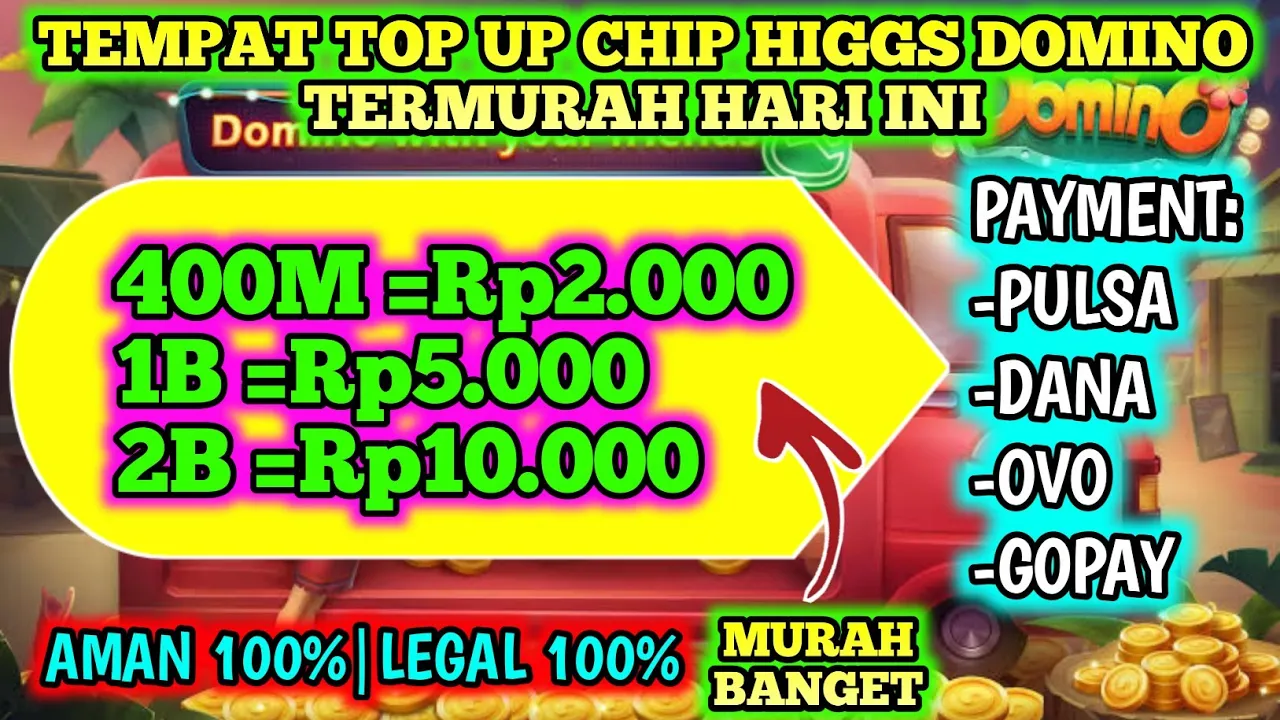 CARA TOP UP & BELI CHIP HIGGS DOMINO MURAH