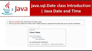 java sql Date class Introduction Java Date and Time Date and Time in java