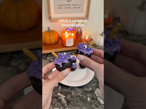 Witch’s cauldron brownie bites 💜✨ #shorts #halloween
