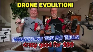 Evolution of the Hobby Drone in 2 yrs.  Introducing the DJI Tello.  Small $99 drone!
