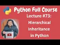Hierarchical Inheritance in Python Python Tutorial Python Full Course - Lecture