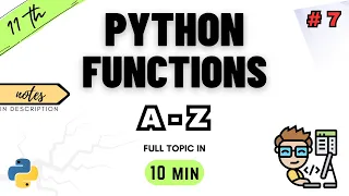 Class 11 Computer Science Chapter 7 Functions in Python UserDefined Built In NCERT CBSE