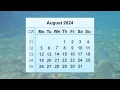 August 2024 Calendar