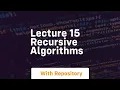 lecture 15 recursive algorithms