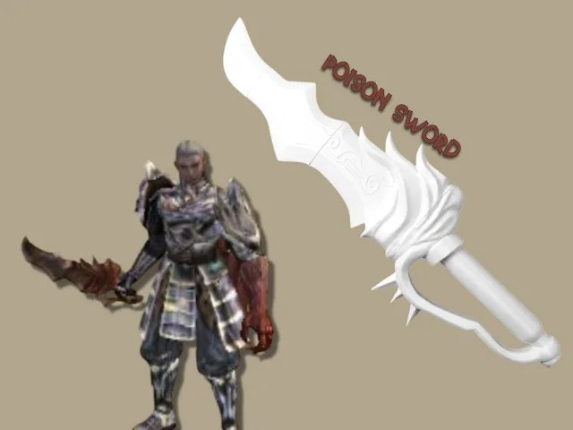 Metin2 Poison Sword STL • 3D Printable Metin II Sword File • Warrior / Ninja / Sura Weapon video thumbnail