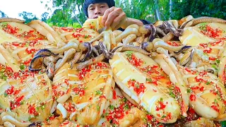 ปลาหมึกหอมใหญ่จิ้มซีฟู๊ดแกล้มผักสดแซ่บคักอีหลีครับพี่น้อง ASMR MUKBANG EATING SHOW#โก้อีสานพาแดก 