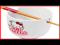 Silver Buffalo Hello Kitty Cup Noodles Nissin Boxed Ceramic Ramen Noodle Bowl with Chopsticks 20oz