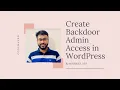 English - How To Create A Secret Code For WordPress Admin Access To Push New User Anytime
