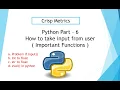 How to take input from user in python Input int float eval