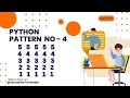 Python Pattern Programming in Hindi Python Pattern Printing number patterns in python