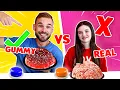Download Lagu GUMMY VS REAL MYSTERY KNOPPEN CHALLENGE met GEWOON THOMAS - Bibi