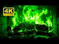Download Lagu 🔥🎃 Halloween Fireplace 4K (12 HOURS). Green Fireplace with Crackling Fire Sounds. Hypnotic Fire