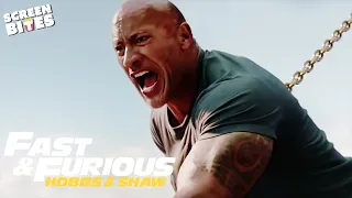 The Rock Going Head To Head With A HELICOPTER Hobbs Shaw 2019 Screen Bites 