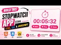 Stopwatch App Using HTML CSS JavaScript Start Stop Reset Functionality