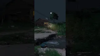 الليل الهادئ في أحضان الطبيعة تتراقص النجوم وصوت الصراصير يلحن الهدوء تحت عزف خرير النهر 