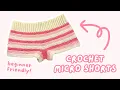 how to crochet easy striped shorts for BEGINNERS crochet shorts tutorial